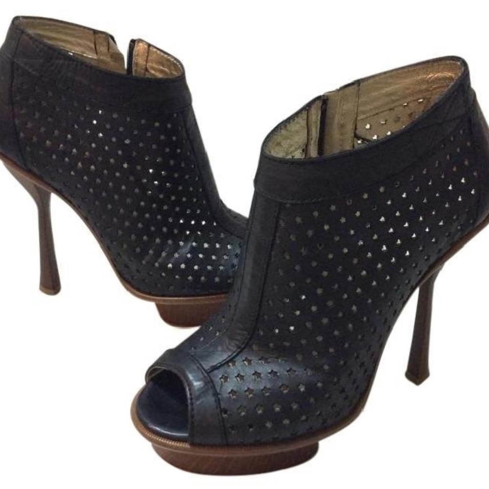 Just Cavalli Open Toe Platform Booties